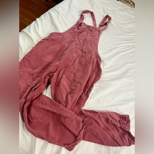 Aerie Pink, Linen Overalls